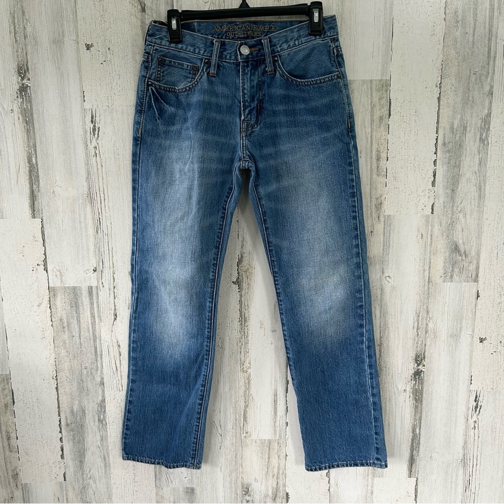 AMERICAN EAGLE Outfitters Original Straight Light Wash Blue Jeans 28/30